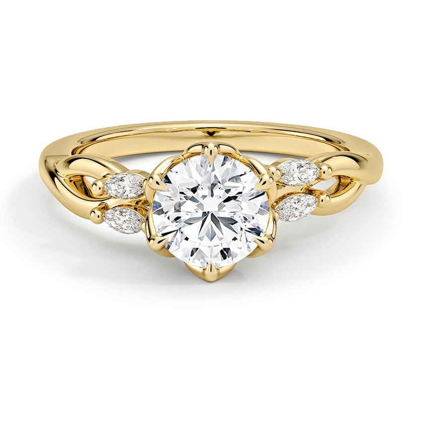 Custom Nature-Inspired Twisted Diamond Ring