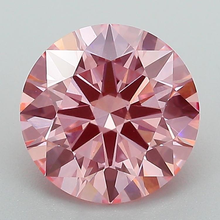 2.37 Ct. Fancy Vivid Pink Round Lab Grown Diamond