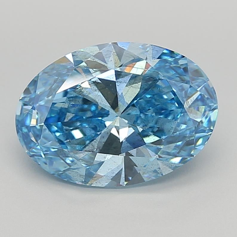 4.01 Ct. Fancy Vivid  Blue Oval Lab Grown Diamond