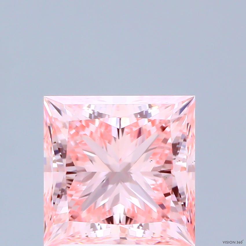 2.65 Ct. Fancy Vivid Pink Princess Lab Grown Diamond