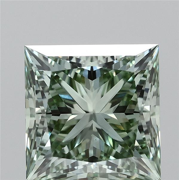 2.10 Ct. Fancy Vivid Green Princess Lab Grown Diamond