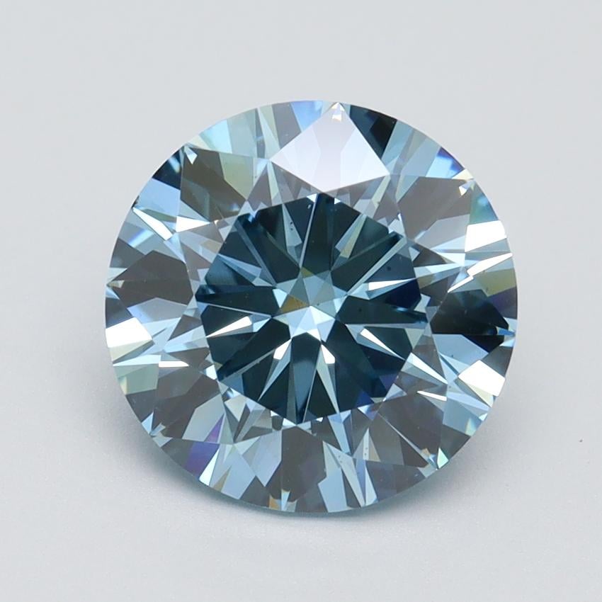 2.84 Ct. Fancy Intense Blue Round Lab Grown Diamond