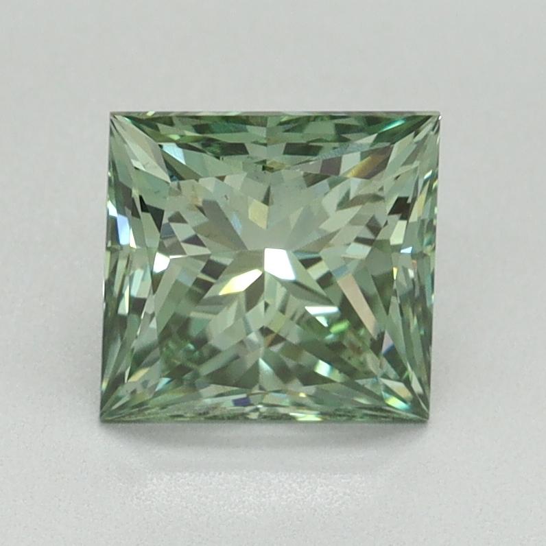 1.55 Ct. Fancy Vivid Green Princess Lab Grown Diamond