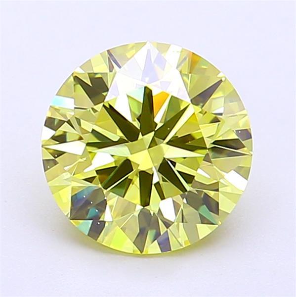 1.61 Ct. Fancy Intense  Yellow Round Lab Grown Diamond