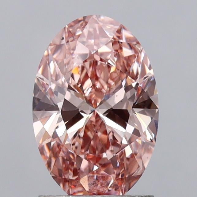 1.50 Ct. Fancy Vivid Brownish Pink Oval Lab Grown Diamond