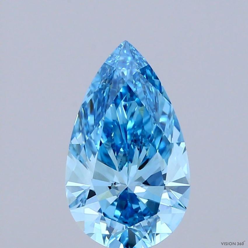 2.07 Ct. Fancy Vivid Blue Pear Lab Grown Diamond