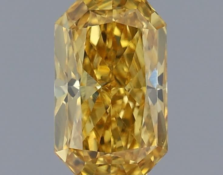 0.41 Ct. Fancy Vivid Yellow Radiant Lab Grown Diamond