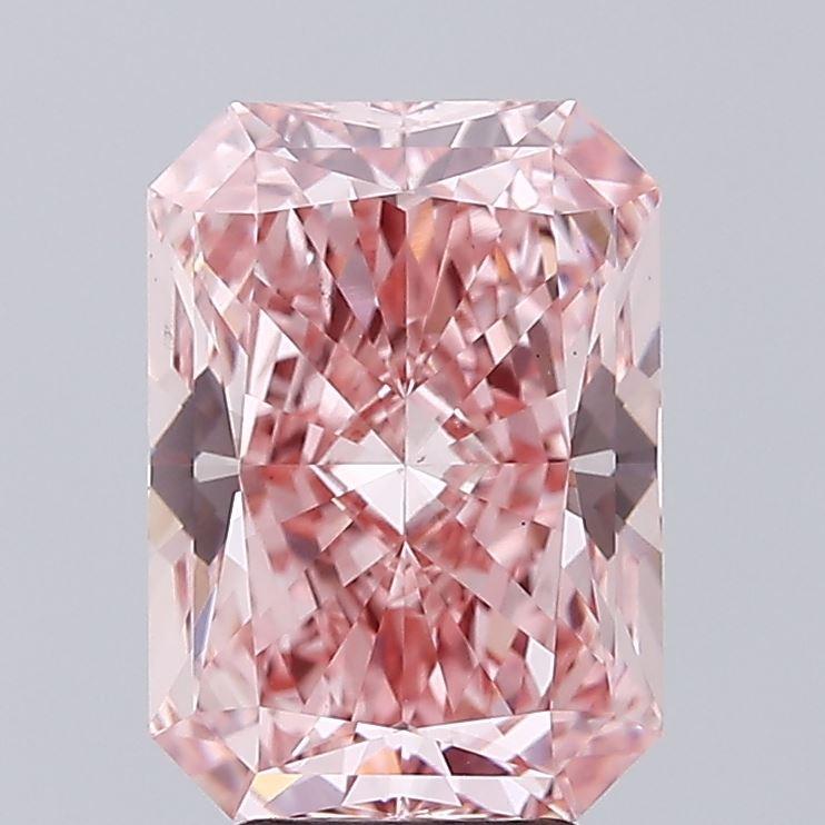 5.02 Ct. Fancy Vivid Pink Radiant Lab Grown Diamond