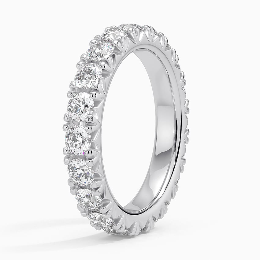 White Gold Unique Engagement Ring, Solitaire Diamond Ring, Moissanite