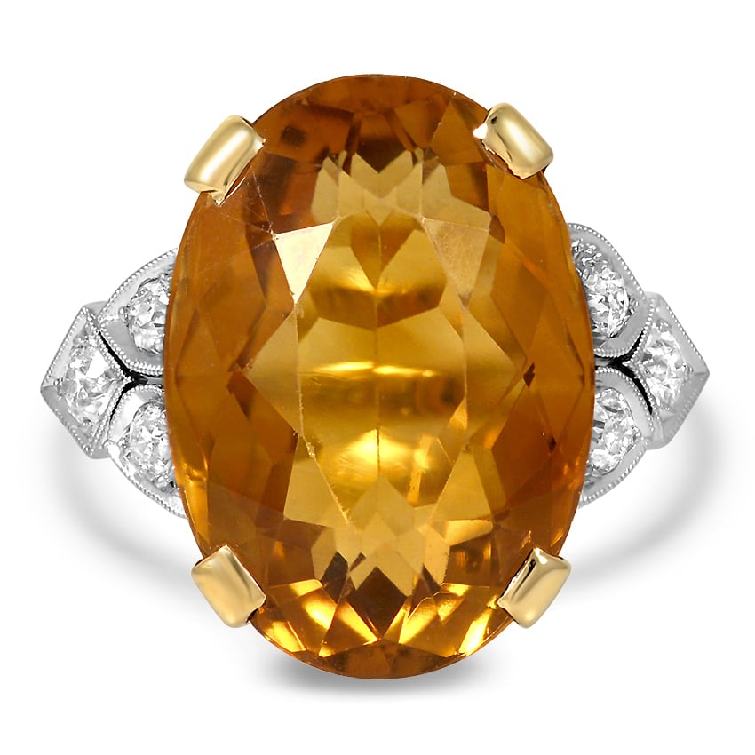 Retro Citrine Cocktail Ring