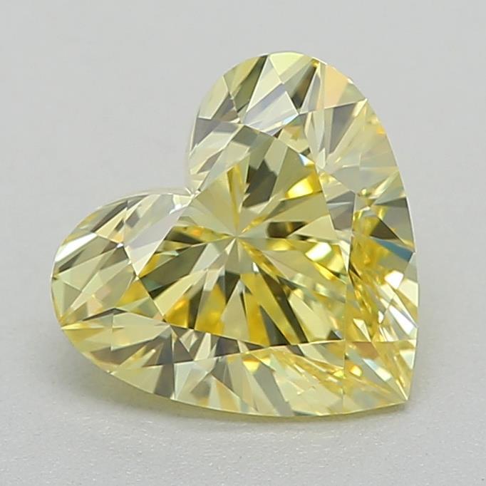 0.72 Ct. Fancy Vivid Yellow Heart Lab Grown Diamond