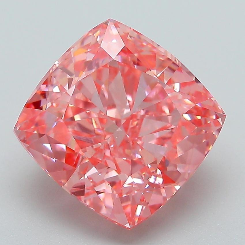 5.05 Ct. Fancy Vivid Pink Cushion Lab Grown Diamond