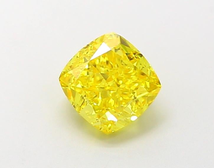 1.0 Ct. Fancy Vivid Yellow Cushion Lab Grown Diamond