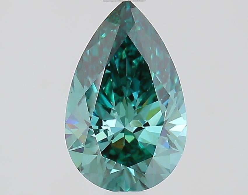 1.10 Ct. Fancy Vivid Green Pear Lab Grown Diamond