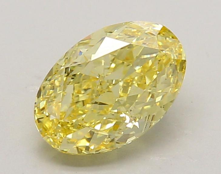 1.55 Ct. Fancy Vivid Yellow Oval Lab Grown Diamond
