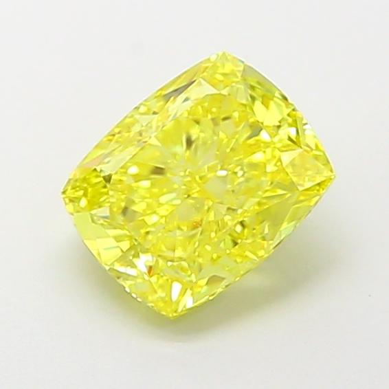 1.60 Ct. Fancy Intense  Yellow Cushion Lab Grown Diamond