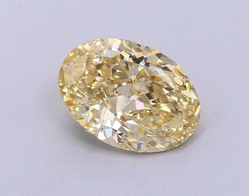 1.13 Ct. Fancy Intense  Yellow Oval Lab Grown Diamond