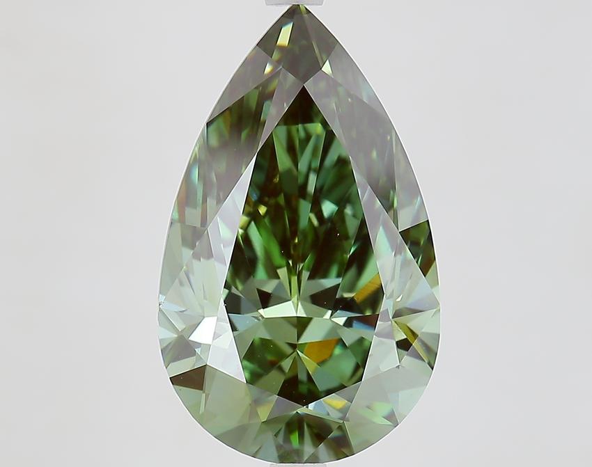7.01 Ct. Fancy Vivid Green Pear Lab Grown Diamond