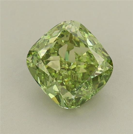 1.00 Ct. Fancy Vivid Green Cushion Lab Grown Diamond