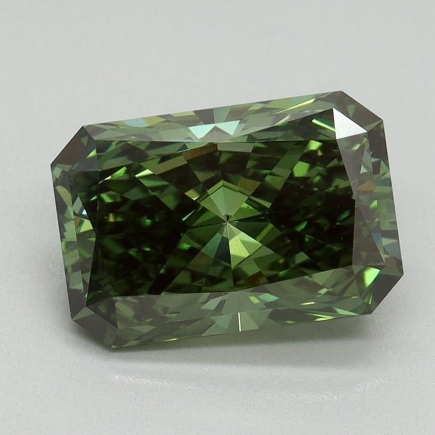 2.51 Ct. Fancy Vivid Green Radiant Lab Grown Diamond