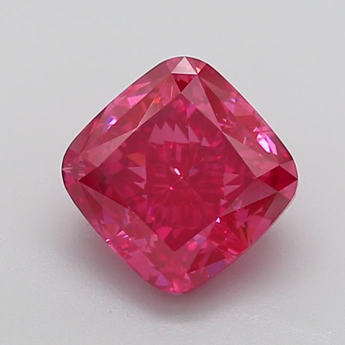 2.91 Ct. Fancy Vivid  Pink Cushion Lab Grown Diamond