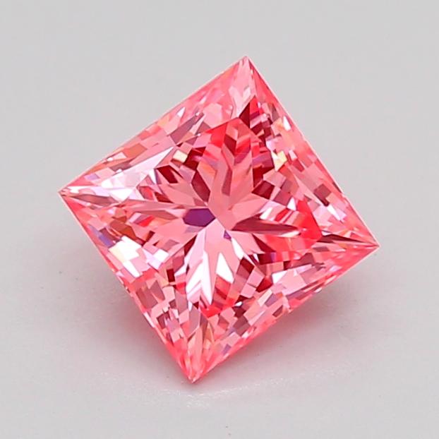 1.10 Ct. Fancy Vivid Pink Princess Lab Grown Diamond