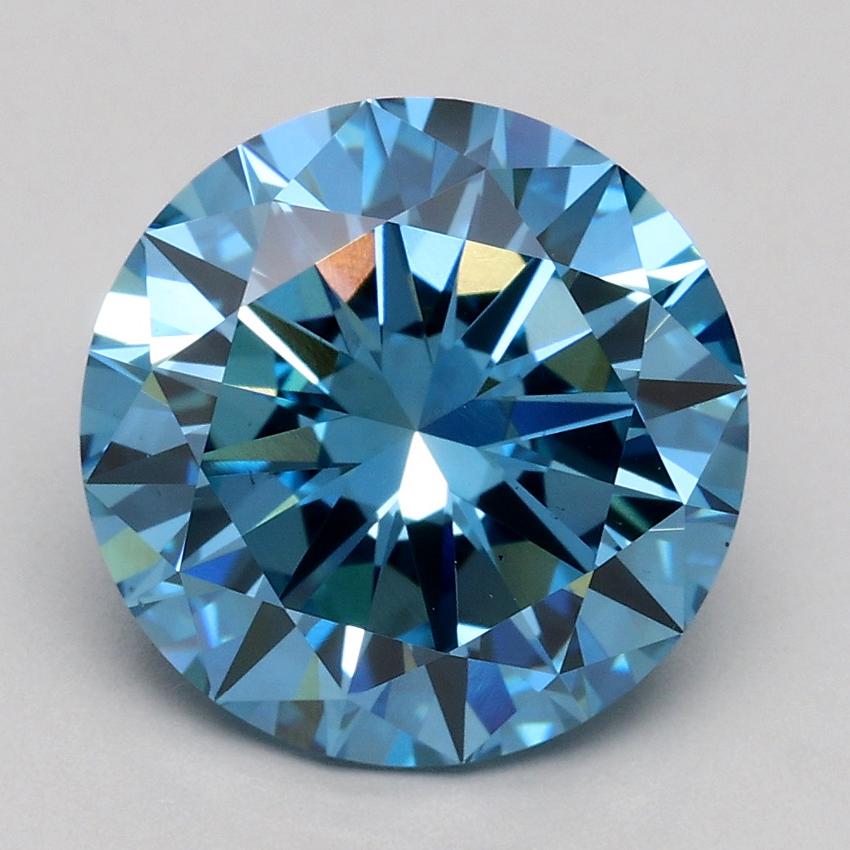 3.00 Ct. Fancy Vivid Blue Round Lab Grown Diamond