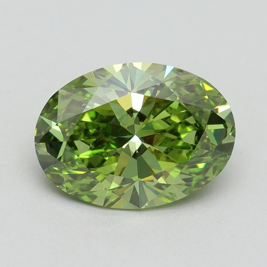 2.01 Ct. Fancy Vivid Green Oval Lab Grown Diamond