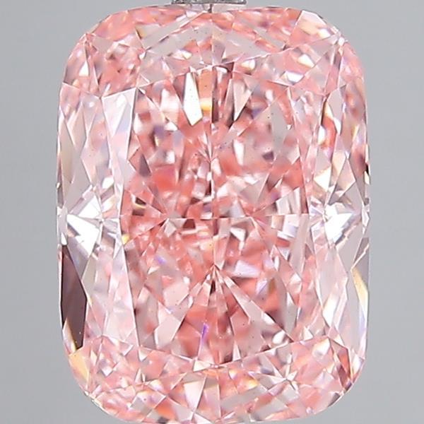 6.01 Ct. Fancy Vivid Pink Cushion Lab Grown Diamond