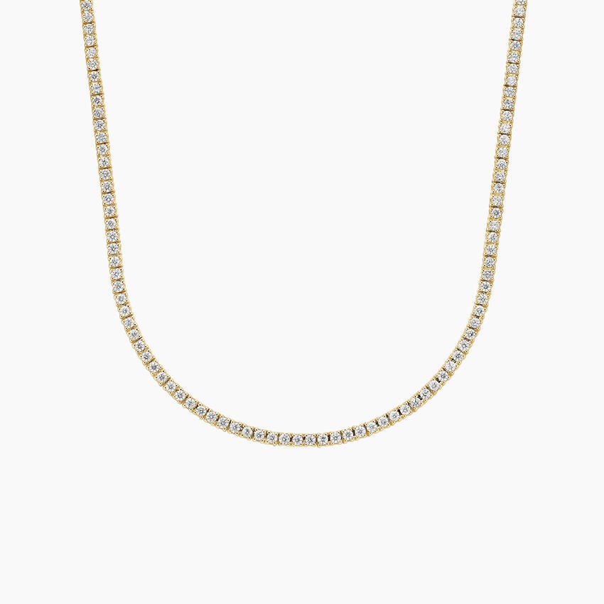 14K Yellow Gold 16 in. Perfect Four-Prong Lab Diamond Tennis Necklace (3 ct. tw.)