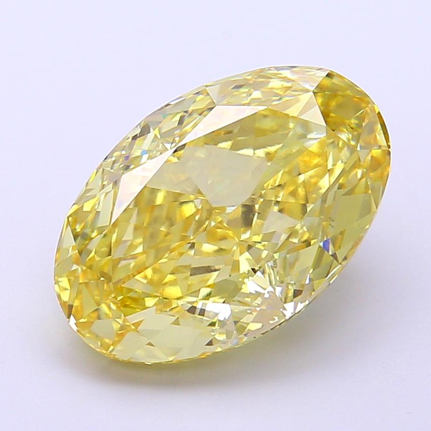 6.02 Ct. Fancy Vivid  Yellow Oval Lab Grown Diamond