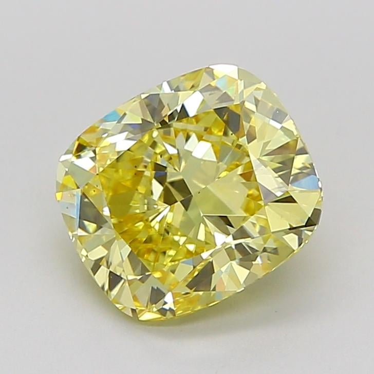 2.33 Ct. Fancy Intense Yellow Cushion Lab Grown Diamond