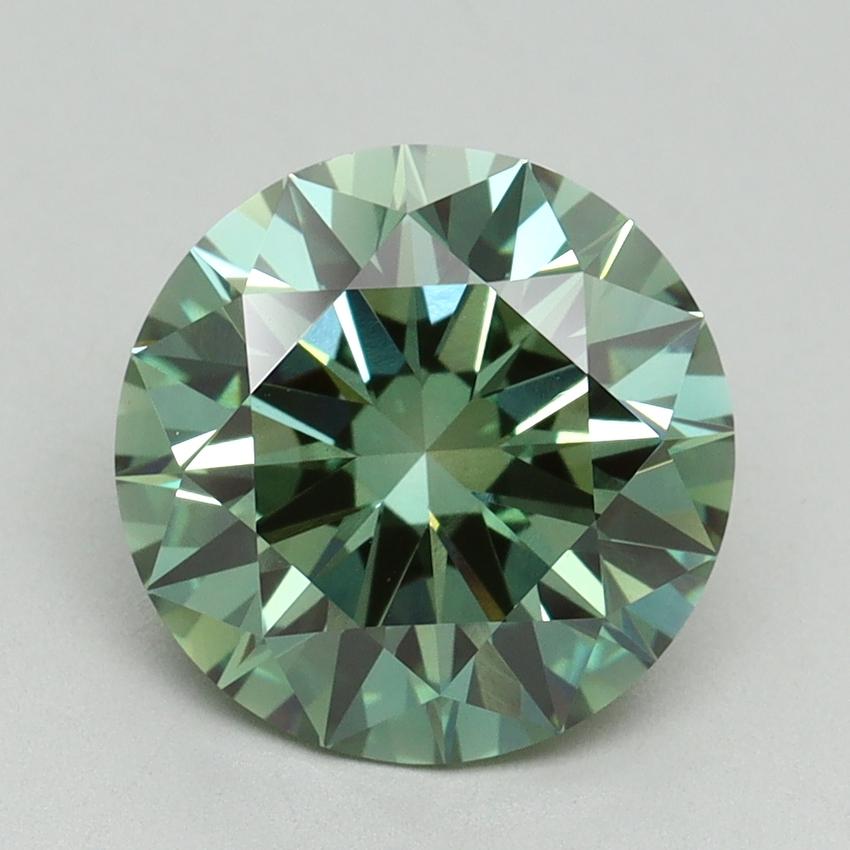 3.12 Ct. Fancy Vivid Green Round Lab Grown Diamond
