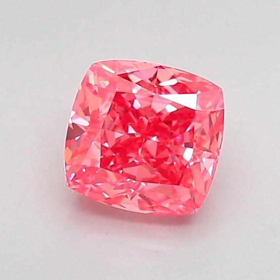 0.81 Ct. Fancy Vivid Pink Cushion Lab Grown Diamond