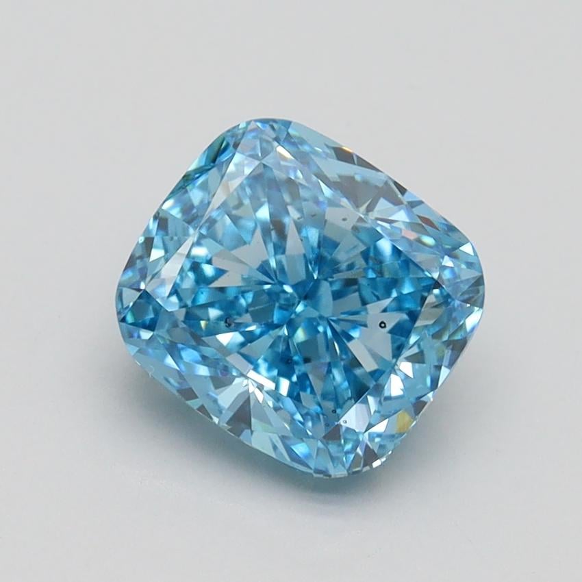 2.03 Ct. Fancy Vivid Blue Cushion Lab Grown Diamond