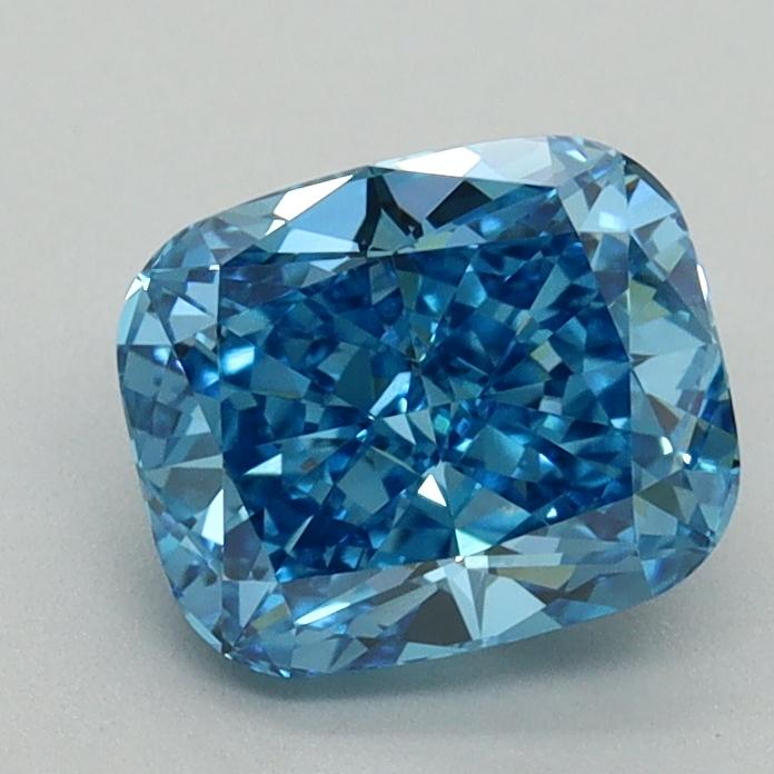 1.51 Ct. Fancy Vivid Blue Cushion Lab Grown Diamond