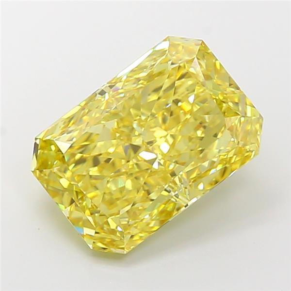 6.57 Ct. Fancy Vivid Yellow Radiant Lab Grown Diamond