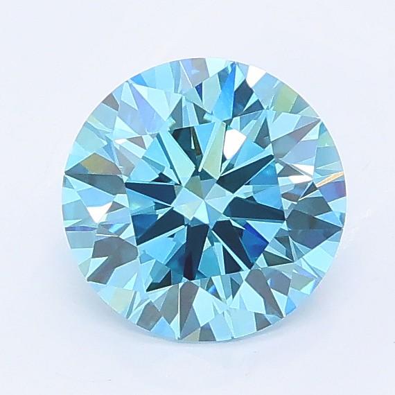 1.08 Ct. Fancy Vivid Blue Round Lab Grown Diamond