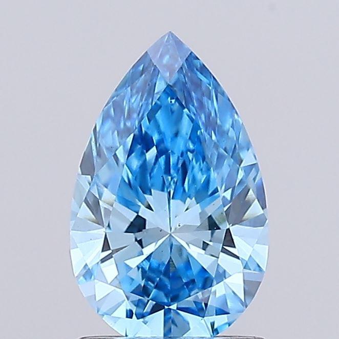 1.11 Ct. Fancy Vivid Blue Pear Lab Grown Diamond