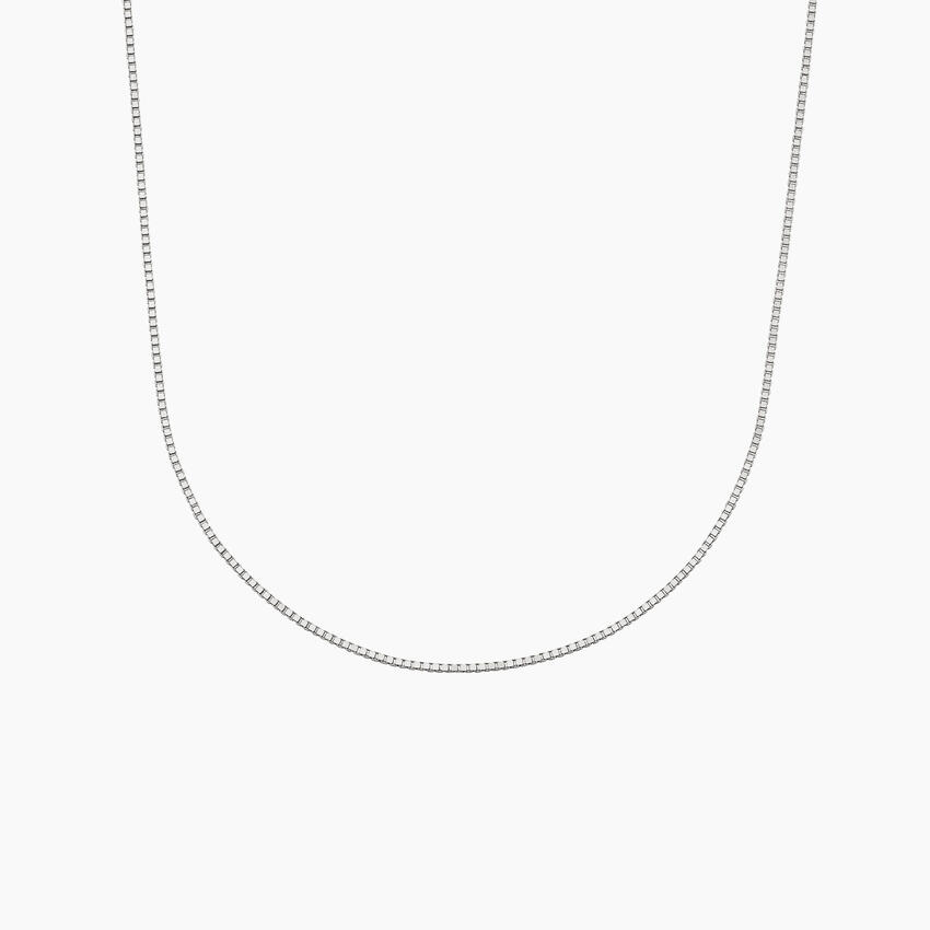 14K White Gold Riley 18 in. Box Chain Necklace (0.75mm)