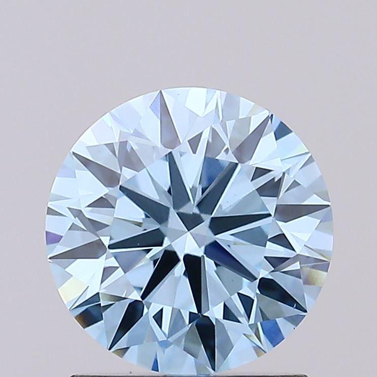 1.29 Ct. Fancy Vivid Blue Round Lab Grown Diamond