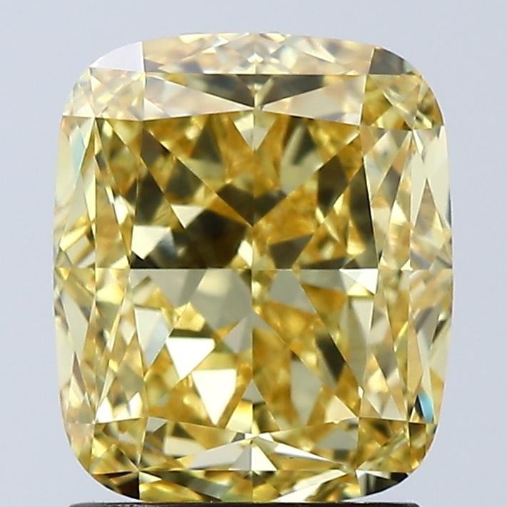 2.08 Ct. Fancy Vivid Yellow Cushion Lab Grown Diamond