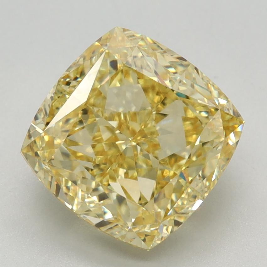 3.17 Ct. Fancy Vivid Yellow Cushion Lab Grown Diamond