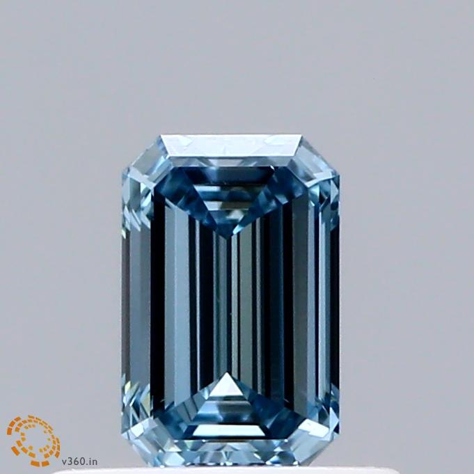 0.50 Ct. Fancy Vivid Blue Emerald Lab Grown Diamond