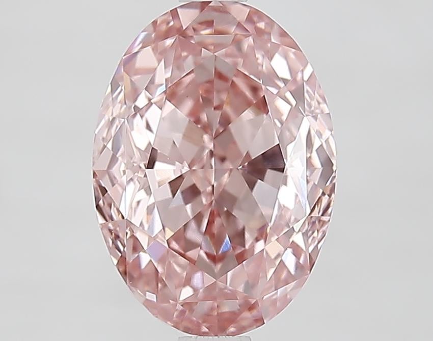 3.17 Ct. Fancy Vivid Pink Oval Lab Grown Diamond