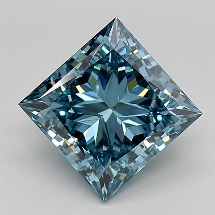 3.54 Ct. Fancy Vivid  Blue Princess Lab Grown Diamond
