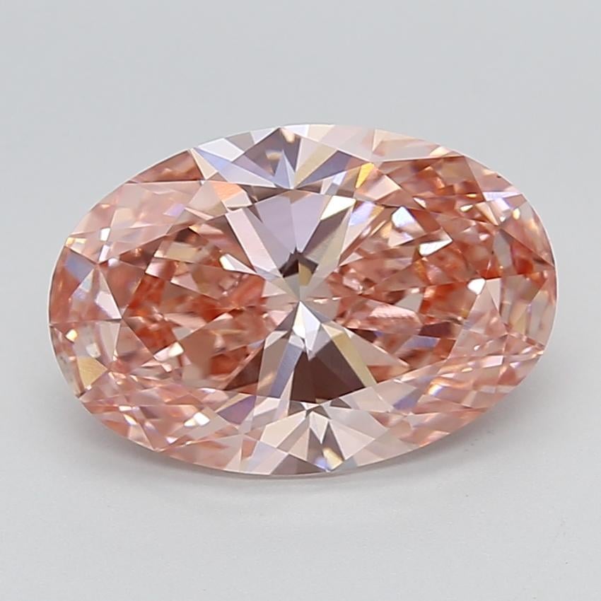4.38 Ct. Fancy Vivid  Pink Oval Lab Grown Diamond