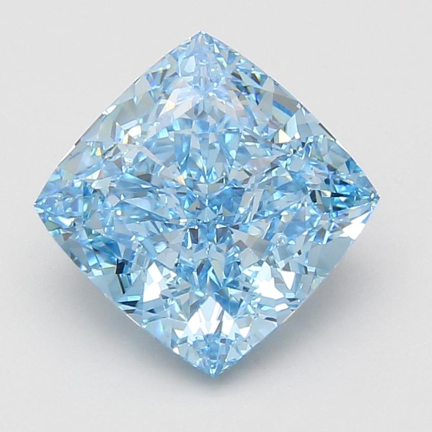 5.01 Ct. Fancy Vivid Blue Cushion Lab Grown Diamond