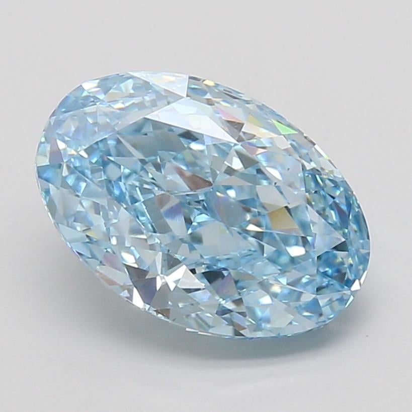 4.02 Ct. Fancy Vivid Blue Oval Lab Grown Diamond
