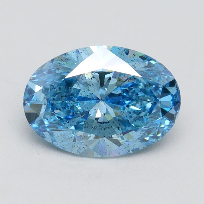 2.10 Ct. Fancy Vivid Blue Oval Lab Grown Diamond